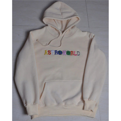 European And American High Street Printed Hooded Sweater Men And Women Couples Hip-hop Letter Embroidery Hoodie Sweater Astroworld